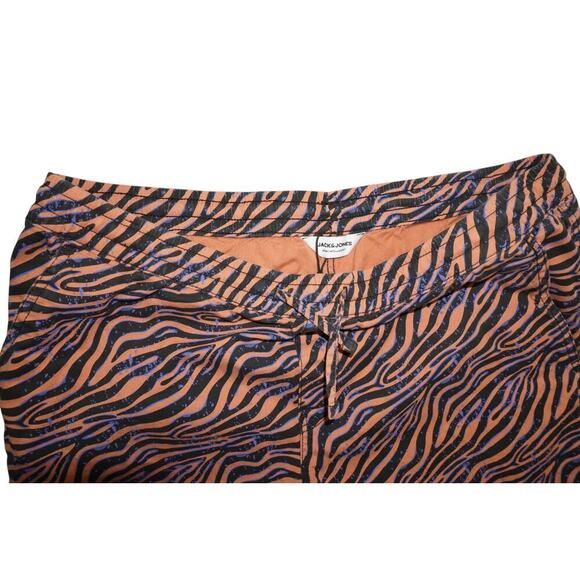 Jack & Jones Zebra Print Swim Shorts XXL Drawstring Waist Streetwear - Picture 3 of 8